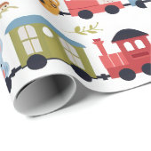 Baby Animal Train Cadeaupapier (Rol Hoek)