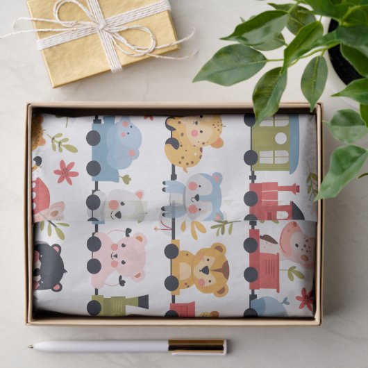 Baby Animal Train Tissuepapier (Geschenk)