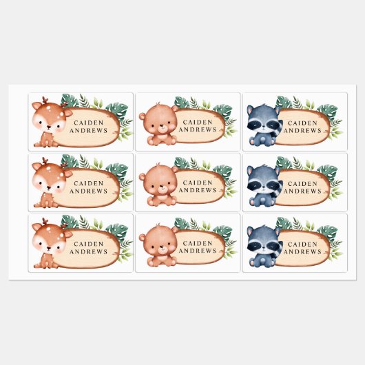 Baby Animal Wood Slice Labels (Vel)