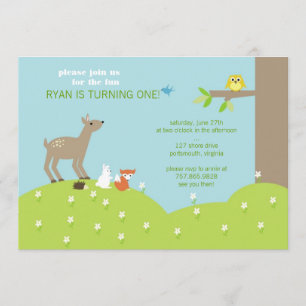 Baby Animal Woodland Uitnodiging
