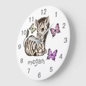 Baby Animal Zebra Butterfly Nursery Wall Clock Grote Klok (Hoek)