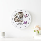 Baby Animal Zebra Butterfly Nursery Wall Clock Grote Klok (Huis)