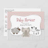 Baby Animals Baby shower Uitnodiging (Voorkant / Achterkant)
