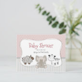 Baby Animals Baby shower Uitnodiging (Staand voorkant)