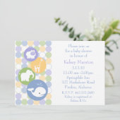Baby Animals Baby shower Uitnodiging (Staand voorkant)