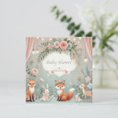 Baby Animals Baby shower Uitnodiging (Staand voorkant)