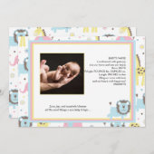 Baby Animals Blue Lion Baby Aankondiging (Voorkant / Achterkant)