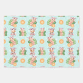 Baby Animals Blue voor Boy Inpakpapier Vel (Voorkant 2)