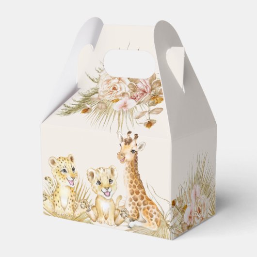 Baby animals boho arch baby shower bedankt bedankdoosjes (Achterkant)