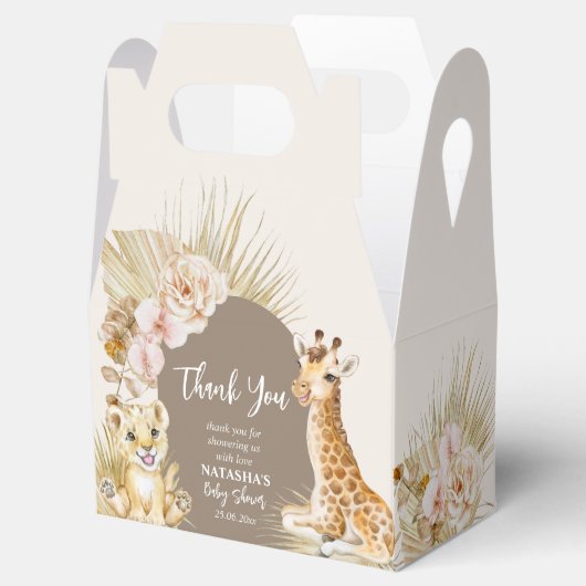Baby animals boho arch baby shower bedankt bedankdoosjes (Geopend)