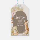 Baby animals boho arch baby shower bedankt cadeaulabel (Voorkant)