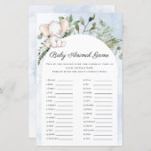 Baby Animals Boy Blue Elephant Baby shower Game (Voorkant / Achterkant)