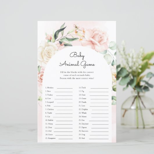 Baby Animals Boy Blue Elephant Baby shower Game (Staand voorkant)