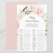 Baby Animals Boy Blue Elephant Baby shower Game (Voorkant / Achterkant)