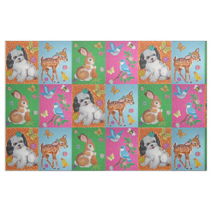 Baby Animals Fabric for Baby, Child  look Stof