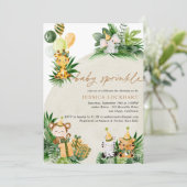 Baby Animals Fun Oerwoud Safari Party Baby Sprinkl Kaart (Staand voorkant)