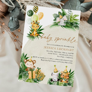 Baby Animals Fun Oerwoud Safari Party Baby Sprinkl Kaart