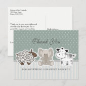 Baby Animals Green Baby shower Dank je wel Briefkaart (Voorkant / Achterkant)