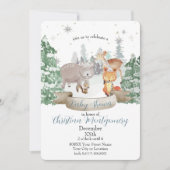 Baby Animals in een Wit bos Winterbos Kaart (Voorkant)