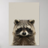 Baby Animals Neursery Poster - Racoon (Voorkant)