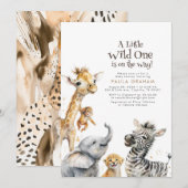 Baby Animals Oerwoud Safari Wild Cute Baby shower Kaart (Voorkant / Achterkant)