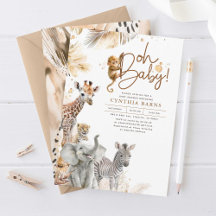 Baby Animals Oerwoud Safari Wild Cute Baby shower