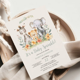 Baby Animals Oerwoud Safari Zoo Baby shower Kaart