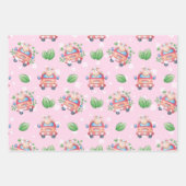 Baby Animals Roze voor meisje Inpakpapier Vel (Voorkant)
