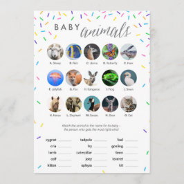 Baby Animals Shower Game Card - Naar verluidt bedr Programmakaart