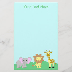 Baby Animals Stationery Briefpapier