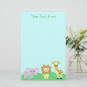 Baby Animals Stationery Briefpapier (Staand voorkant)