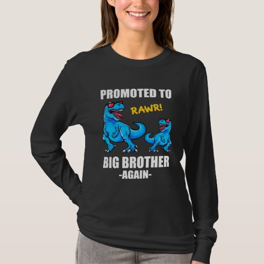 Baby Announcement Dinosaur  Promoted To Big Brothe T-shirt (Voorkant)
