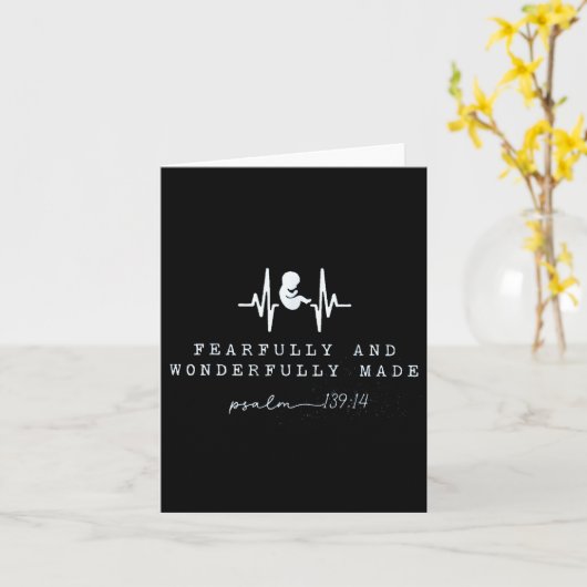 Baby Announcement Fearfully And Wonderfully Made,  Kaart (Gele Bloem)