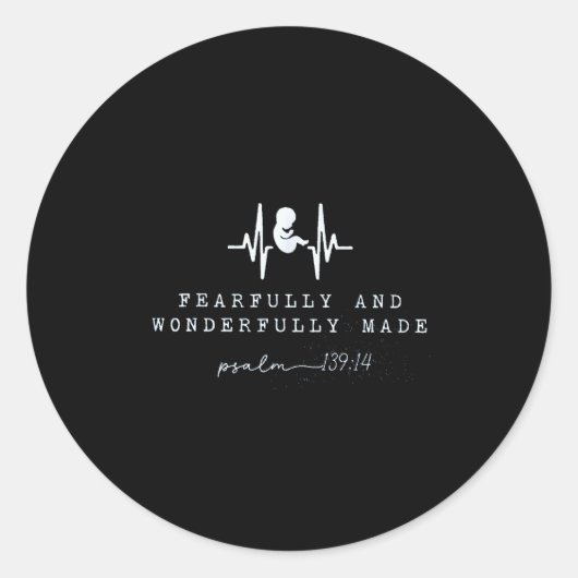 Baby Announcement Fearfully And Wonderfully Made,  Ronde Sticker (Voorkant)