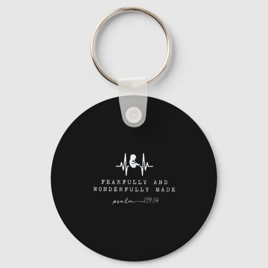 Baby Announcement Fearfully And Wonderfully Made, Sleutelhanger (Voorkant)