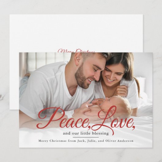Baby Announcement Merry Christmas Photo  Feestdagenkaart (Voorkant / Achterkant)