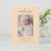 BABY ANNOUNCEMENT Polka Dots Aankondiging (Staand voorkant)