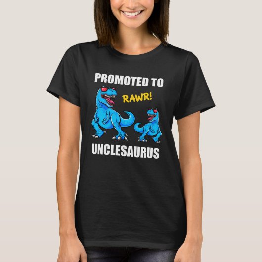 Baby Announcement Promoted To Unclesaurus New Unc T-shirt (Voorkant)