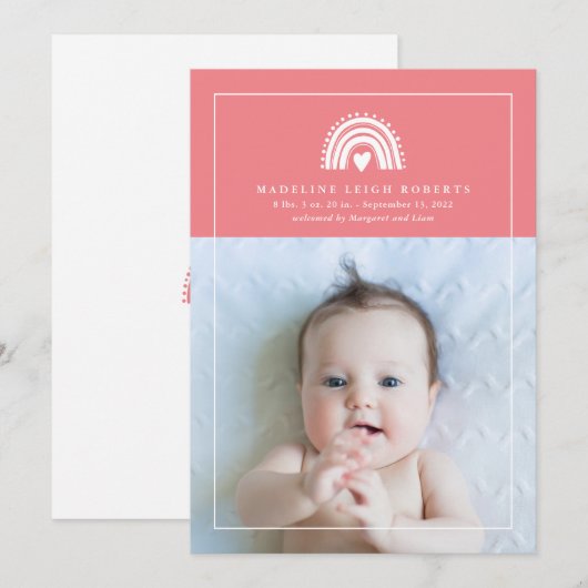 BABY ANNOUNCTIE Voeg je foto toe (Voorkant / Achterkant)