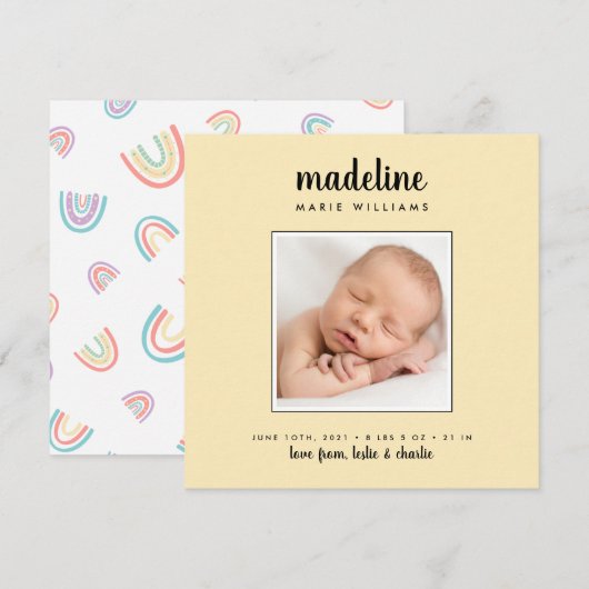 BABY ANNOUNCTIE Voeg je foto toe (Voorkant / Achterkant)