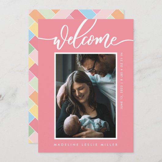 BABY ANNOUNCTIE Voeg je foto toe (Voorkant / Achterkant)