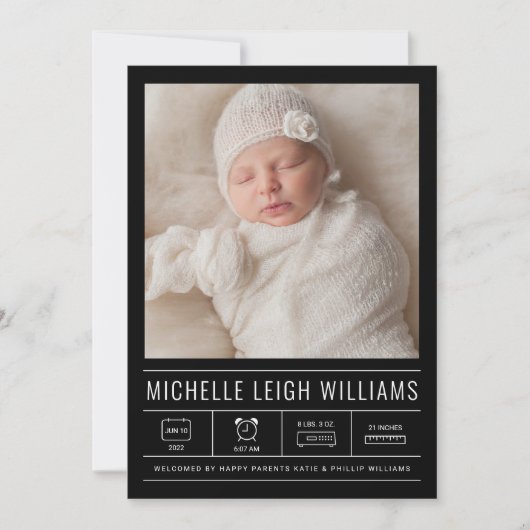 BABY ANNOUNCTIE Voeg je foto toe (Voorkant)