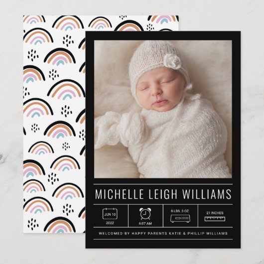 BABY ANNOUNCTIE Voeg je foto toe (Voorkant / Achterkant)