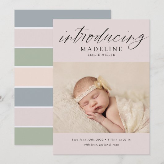 BABY ANNOUNCTIE Voeg je foto toe (Voorkant / Achterkant)