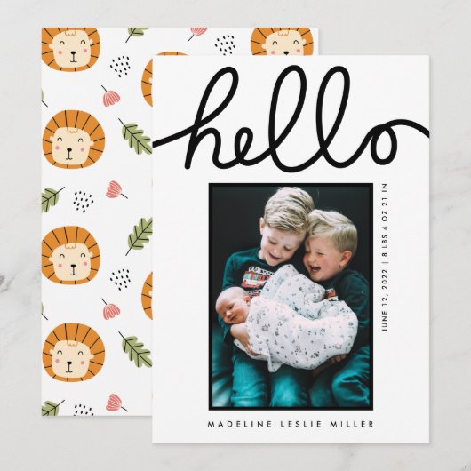 BABY ANNOUNCTIE Voeg je foto toe (Voorkant / Achterkant)