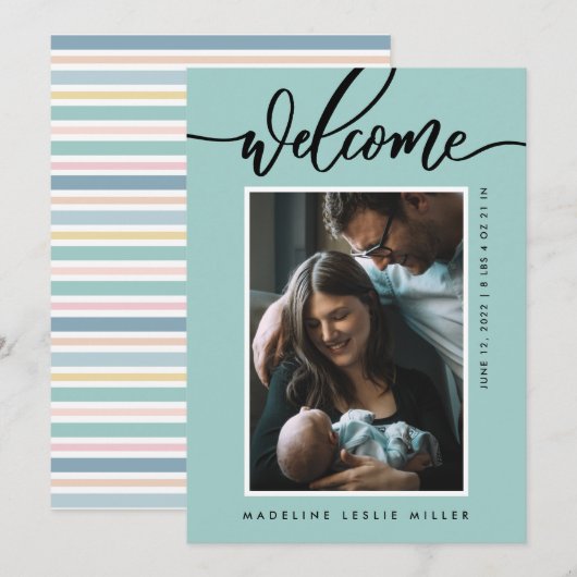 BABY ANNOUNCTIE Voeg je foto toe (Voorkant / Achterkant)