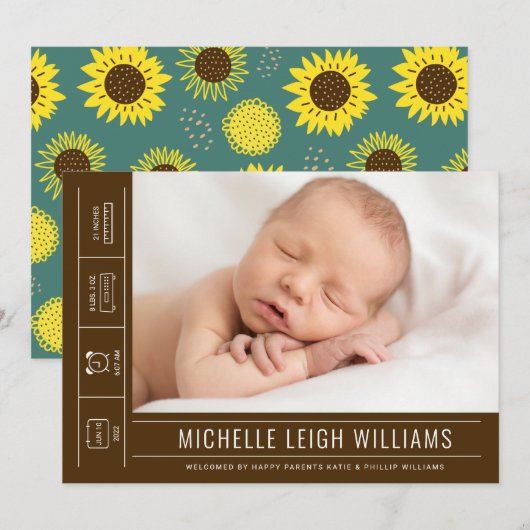 BABY ANNOUNCTIE Voeg je foto toe (Voorkant / Achterkant)