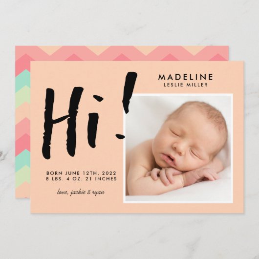 BABY ANNOUNCTIE Voeg je foto toe (Voorkant / Achterkant)