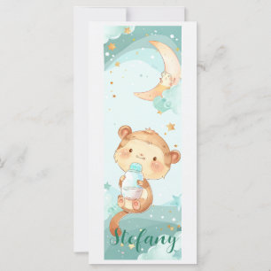 Baby Anteater Waterverf gepersonaliseerd Bladwijze Kaart
