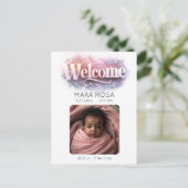 *~* Baby AP79 Pasgeboren Geboorte Aankondiging FOT (Staand voorkant)